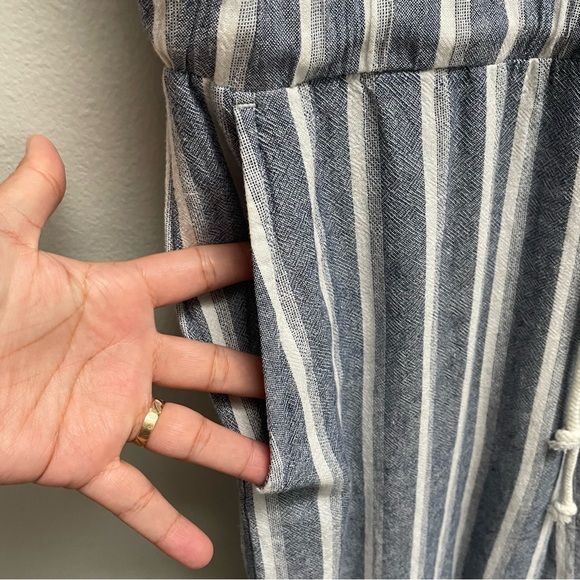 Cloth & Stone jumpsuit Chambray Cropped Wide Leg linen blend Size small - Picture 5 of 9